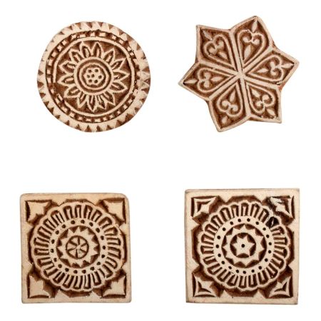 Set of 4 Piece New Mix Wooden Printing Block